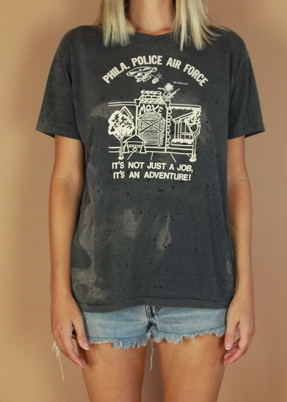 Vintage Phila. Police Air Force Grungey Tee