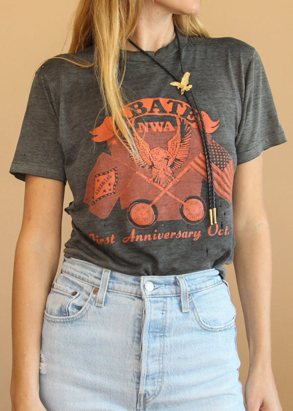 Vintage 1986 Grungy ABATE NWA Biker Tee