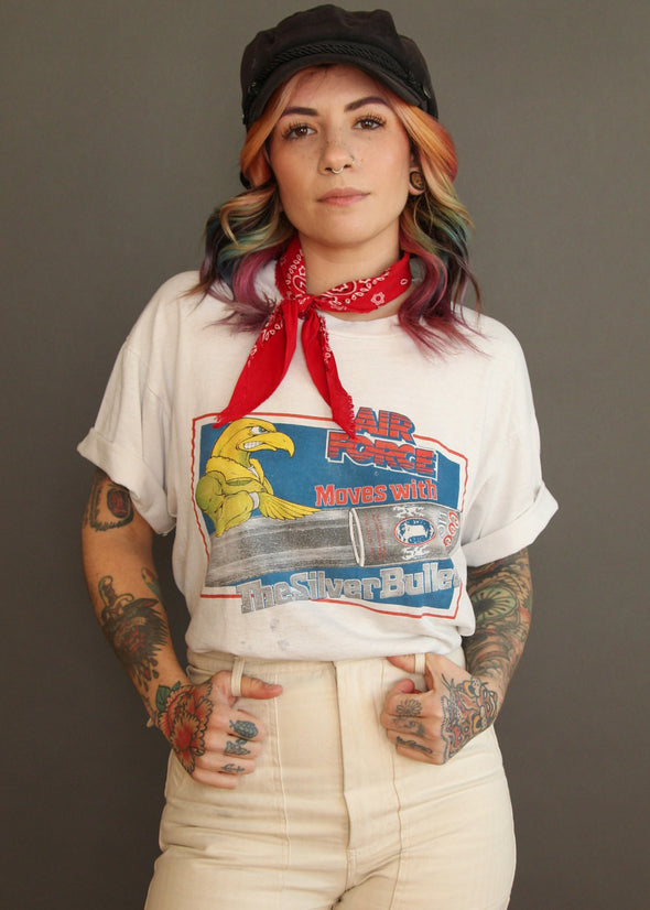 Vintage 80s/90s Grungy Coors Air Force Tee
