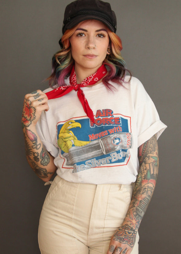 Vintage 80s/90s Grungy Coors Air Force Tee