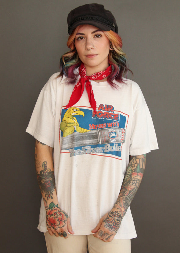 Vintage 80s/90s Grungy Coors Air Force Tee