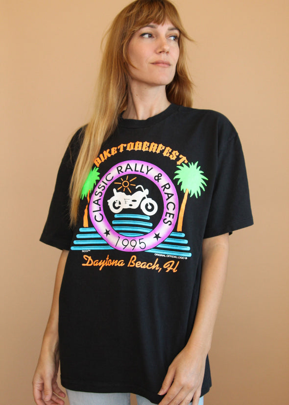 Vintage 1995 Biketoberfest Rally & Races Tee