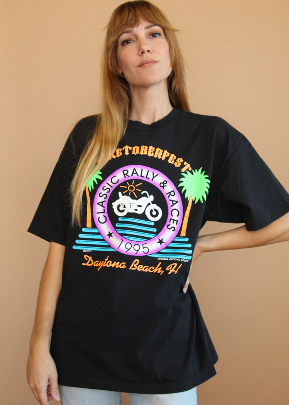 Vintage 1995 Biketoberfest Rally & Races Tee
