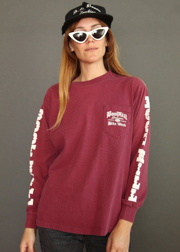 Vintage 1995 Boot Hill Saloon Long Sleeve Pocket Tee