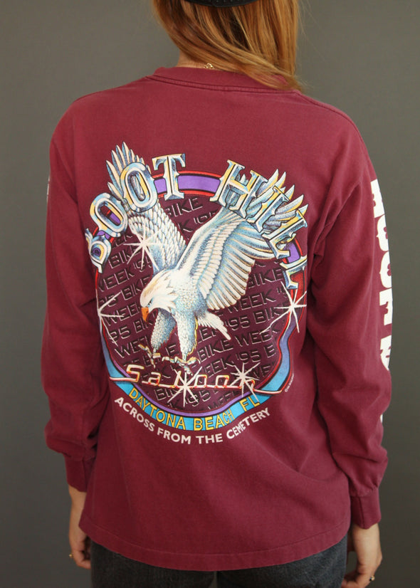 Vintage 1995 Boot Hill Saloon Long Sleeve Pocket Tee