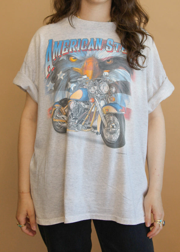 Vintage 90s American Steel Biker Tee