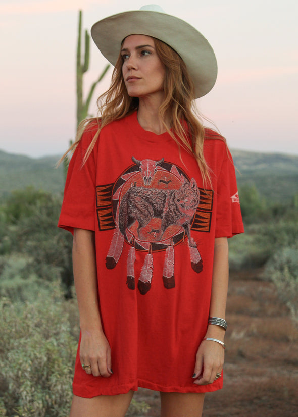 Vintage 80s/90s Wolf and Feather Tee