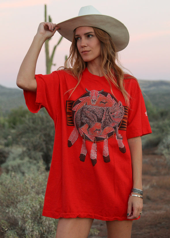 Vintage 80s/90s Wolf and Feather Tee