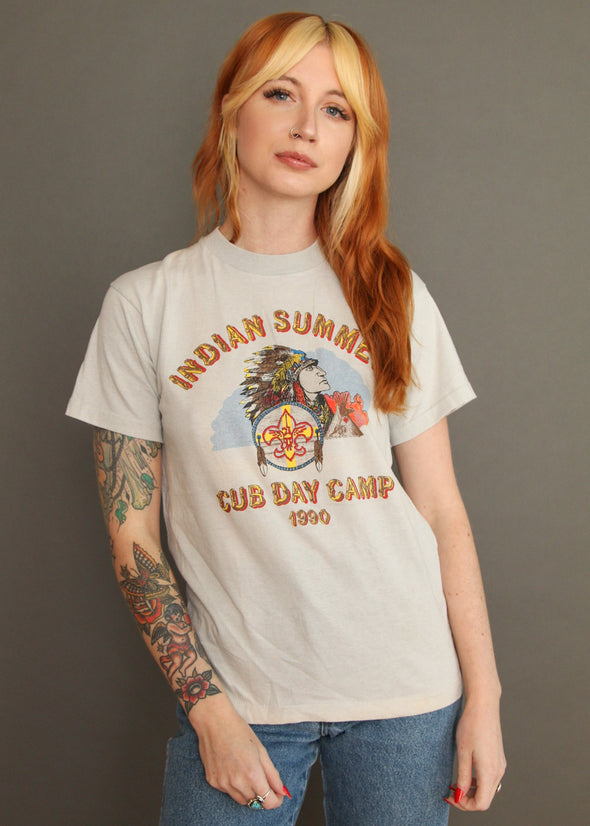Vintage 1990 Indian Summer Cub Day Camp Tee