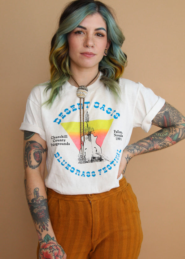 Vintage 1991 Desert Oasis Bluegrass Festival Tee