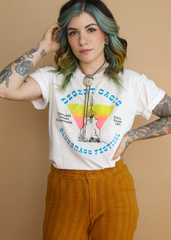 Vintage 1991 Desert Oasis Bluegrass Festival Tee