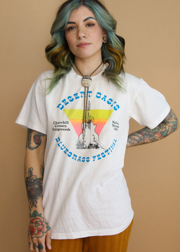 Vintage 1991 Desert Oasis Bluegrass Festival Tee