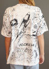 Vintage 90s Florida Astronaut All Over Print Tee