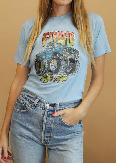 Vintage 1970's Rare Ford 4x4 Truck Glitter Tee