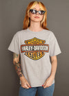Vintage Harley Emblem Grey Boxy Tee