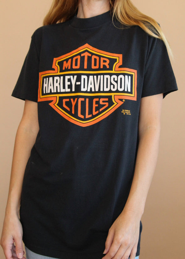 Vintage 1991 Harley Michigan 3D Emblem Tee