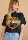 Vintage 1991 Harley Michigan 3D Emblem Tee
