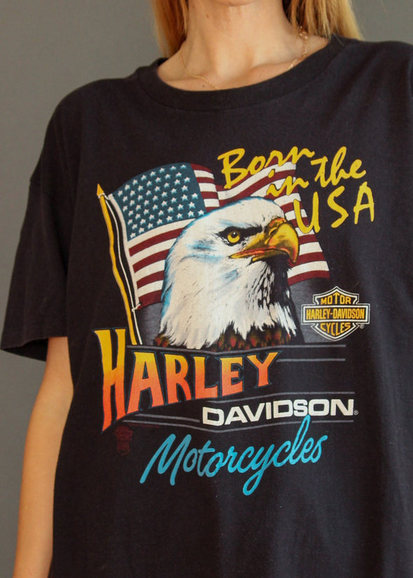Vintage 1982 Harley Born in the USA Tee