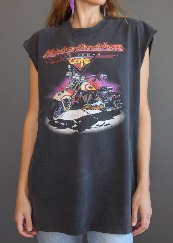 Vintage 90s Harley Davidson Cafe Muscle Tank