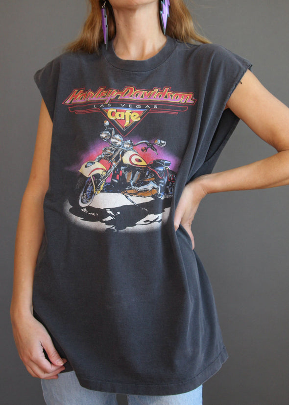 Vintage 90s Harley Davidson Cafe Muscle Tank
