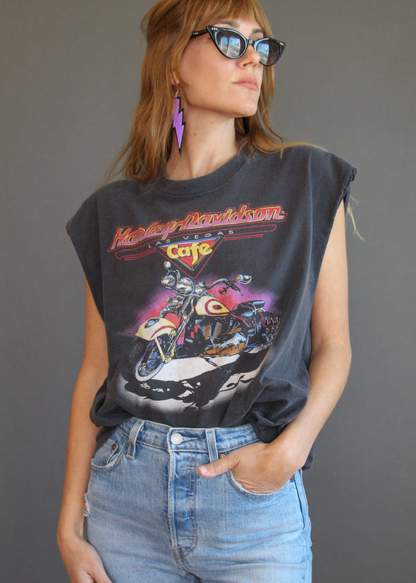 Vintage 90s Harley Davidson Cafe Muscle Tank