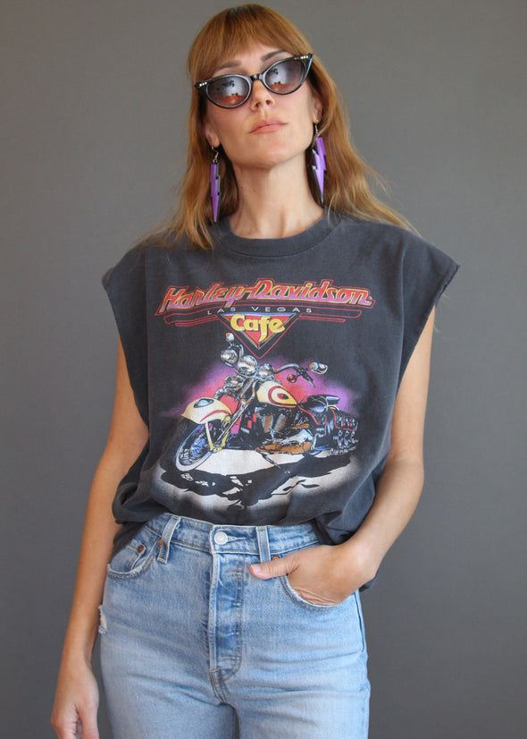 Vintage 90s Harley Davidson Cafe Muscle Tank