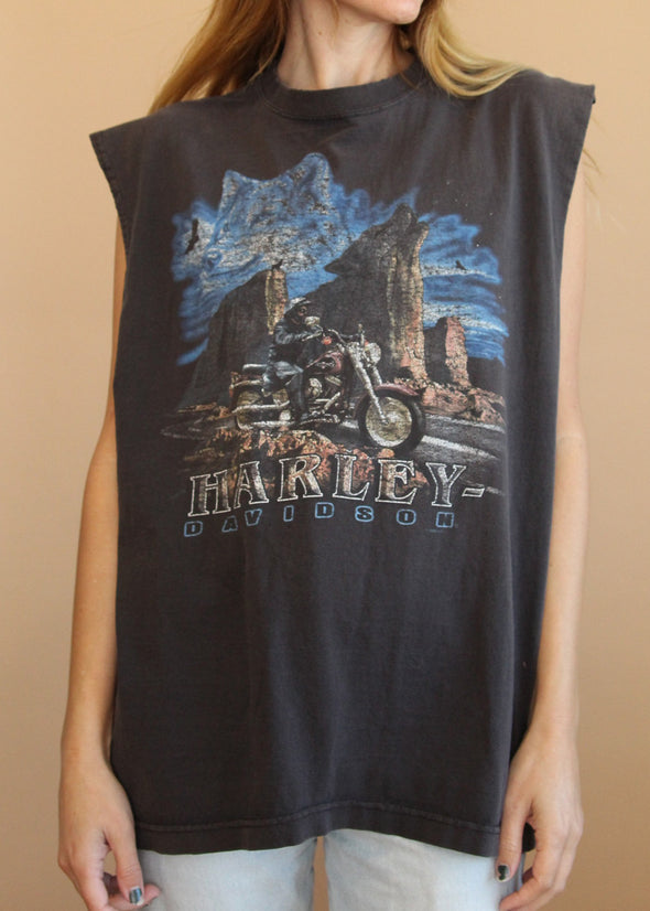 Vintage 1998 Harley Holwin Wolf Tank