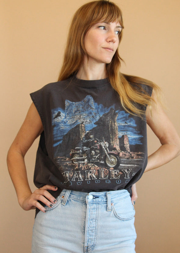 Vintage 1998 Harley Holwin Wolf Tank