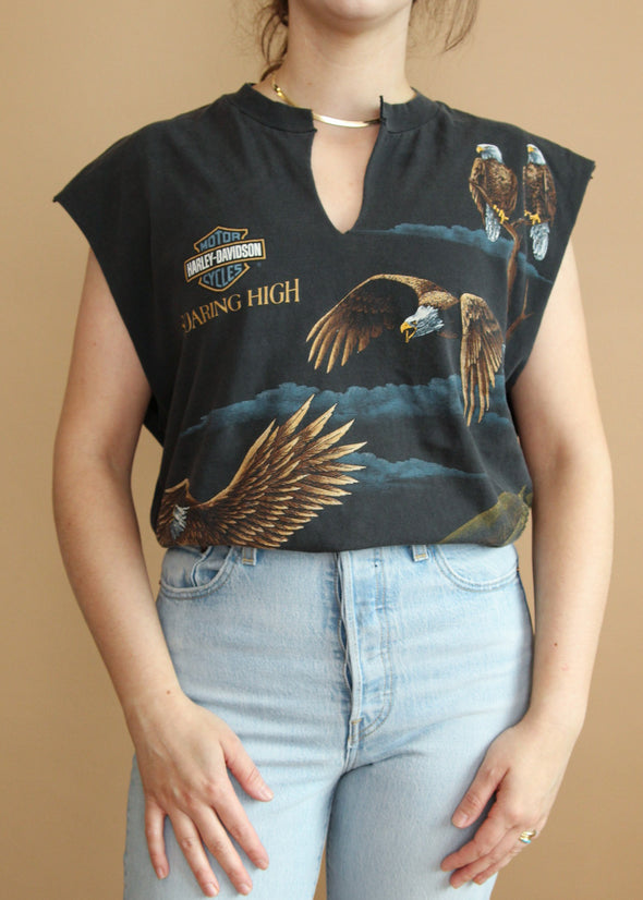Vintage 1996 Soaring High Harley Muscle Tank