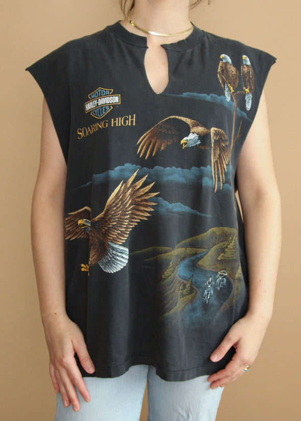 Vintage 1996 Soaring High Harley Muscle Tank