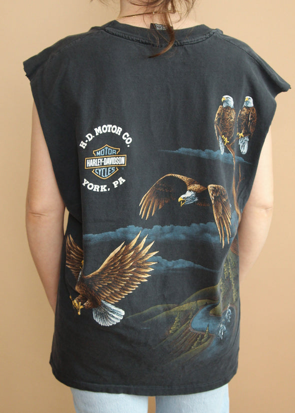 Vintage 1996 Soaring High Harley Muscle Tank
