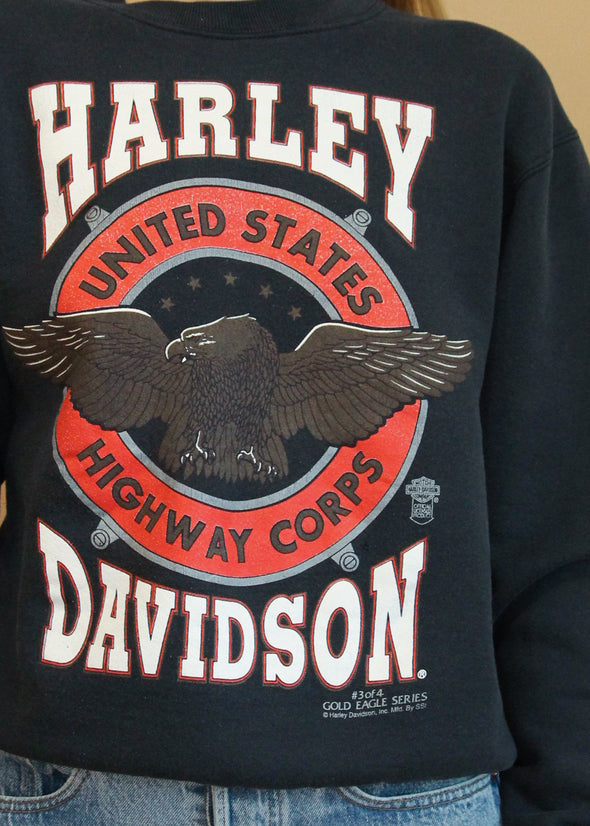 Vintage 1991 Rare Harley US Highway Corps Sweatshirt