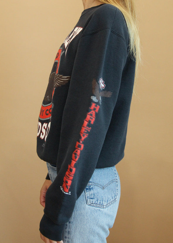 Vintage 1991 Rare Harley US Highway Corps Sweatshirt
