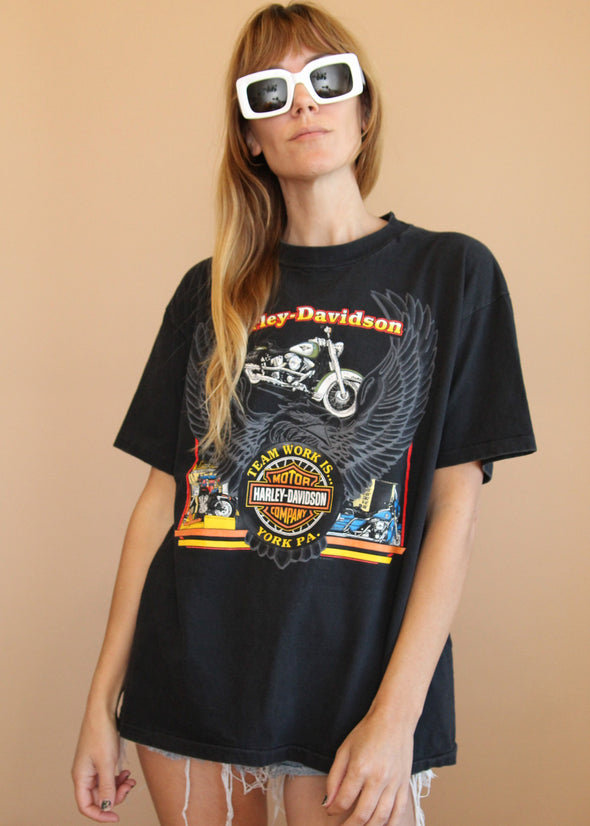 Vintage 1995 Harley York PA Tee