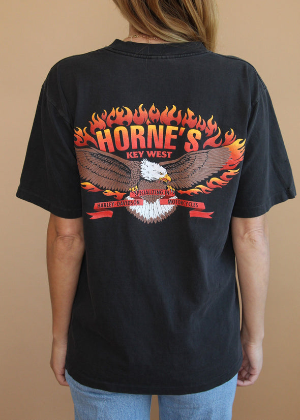 Vintage 90's Horne's Key West Harley Tee