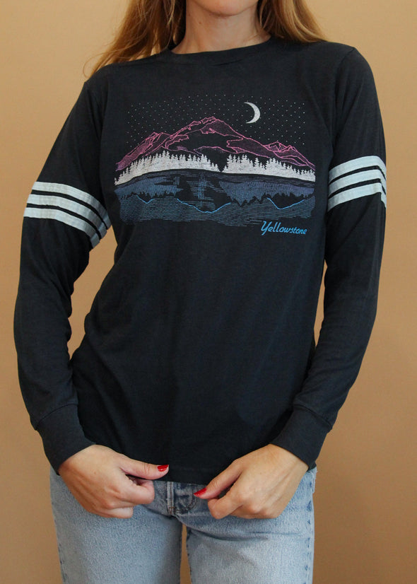 Vintage 1980's Yellowstone Varsity Long Sleeve Tee