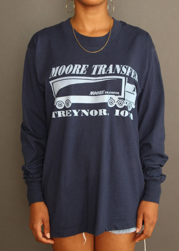 Vintage 90s Moore Transfer Trucker Tee
