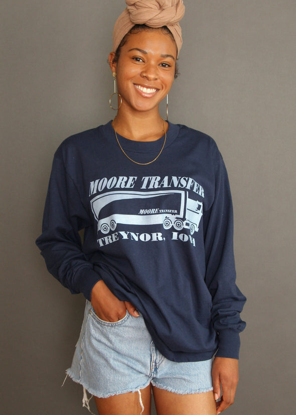 Vintage 90s Moore Transfer Trucker Tee