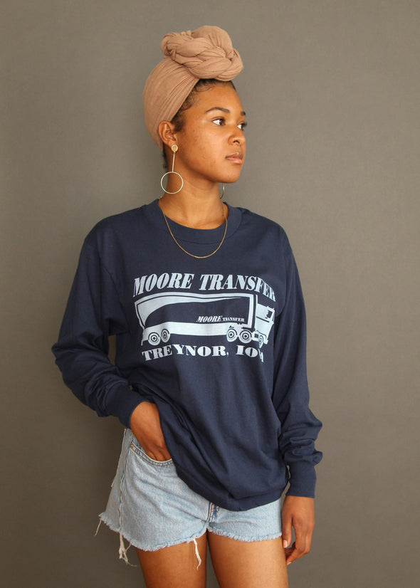 Vintage 90s Moore Transfer Trucker Tee