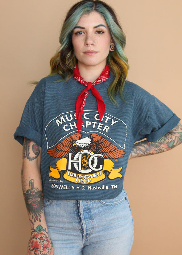 Vintage 90's Striped Nashville Harley Tee