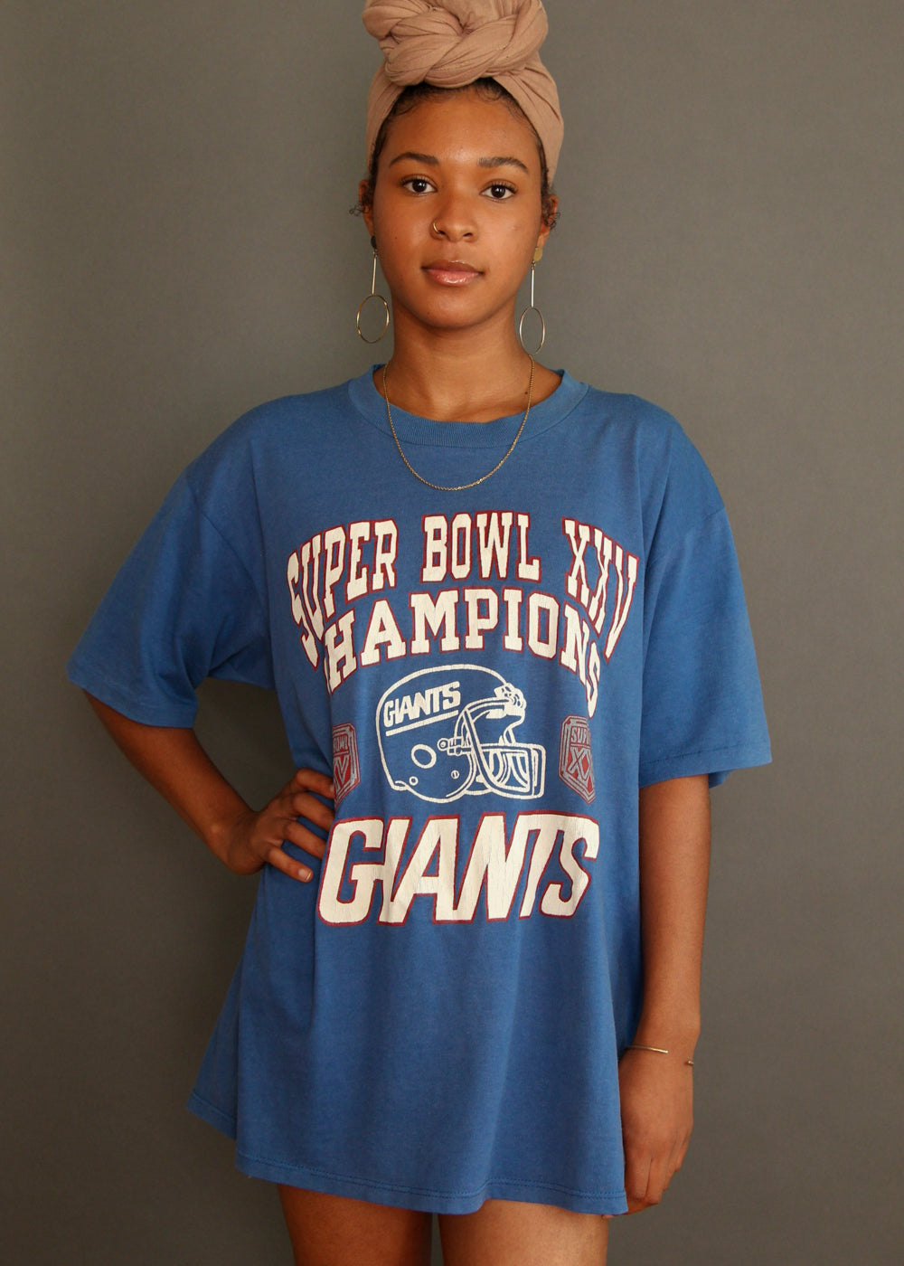 Vintage 1991 New York Giants Super Bowl Champs Tee Electric West