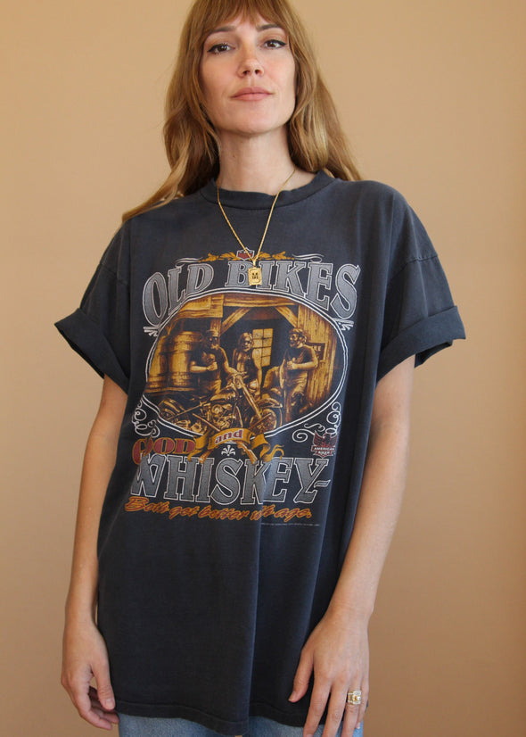 Vintage 90's Old Bike's and Whiskey Tee