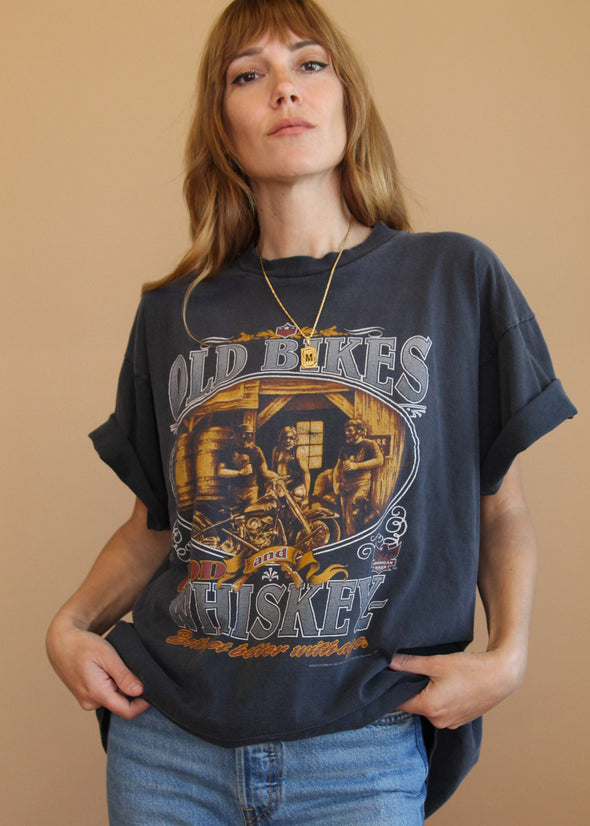 Vintage 90's Old Bike's and Whiskey Tee