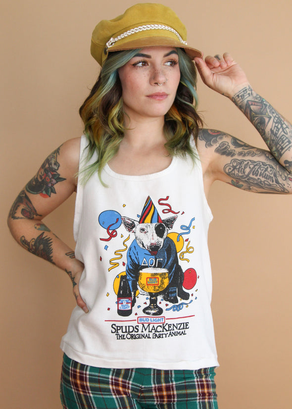 Vintage Boxy Spuds MacKenzie Bud Light Tank