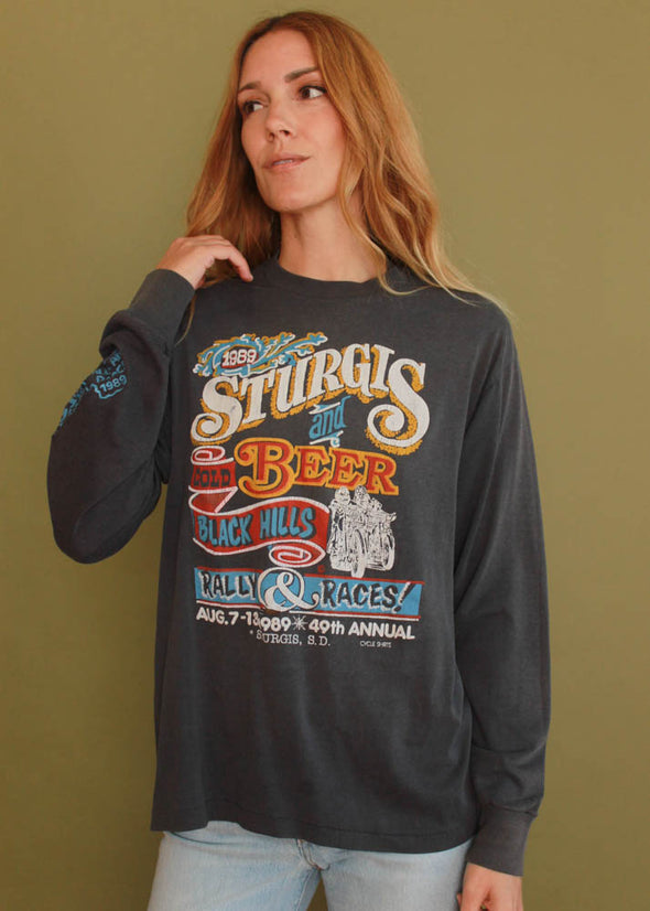 Vintage 1989 Sturgis and Cold Beer Long Sleeve