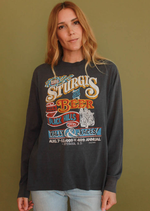 Vintage 1989 Sturgis and Cold Beer Long Sleeve
