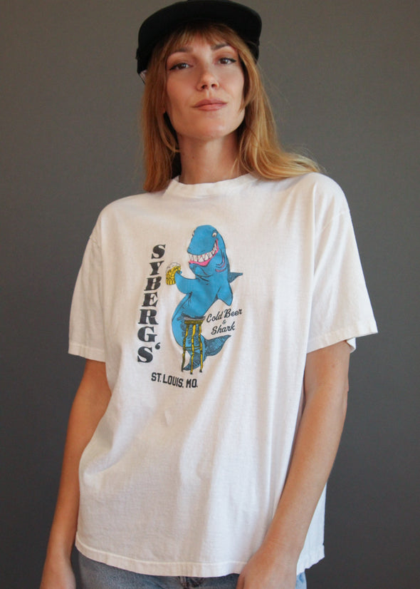 Vintage 1980's Syberg's Shark Beer Tee