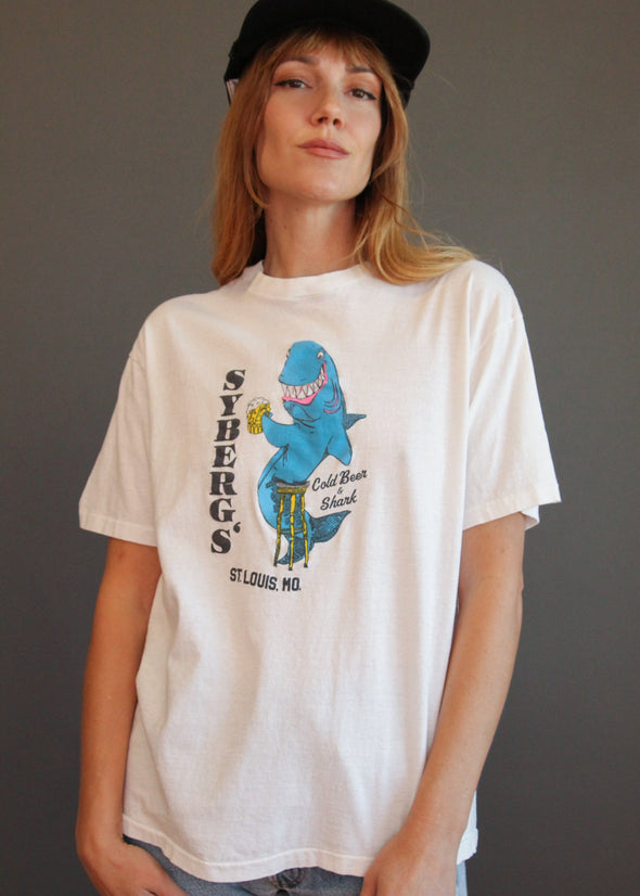 Vintage 1980's Syberg's Shark Beer Tee