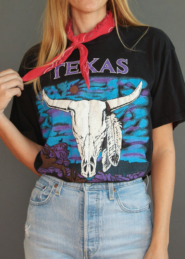 Vintage 90s Texas Cowskull Tee