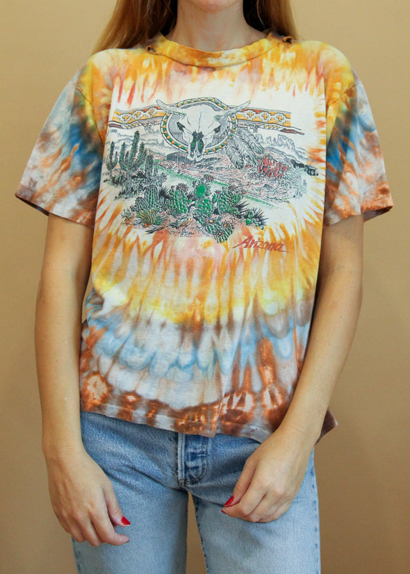 Vintage 1980's Grungy Arizona Tie Dye Tee
